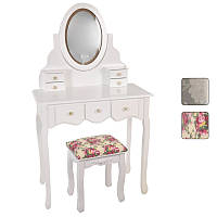 Стіл косметичний з дзеркалом і стільцем Bonro В-011 (Туалетний столик з табуретом трюмо) Червоний