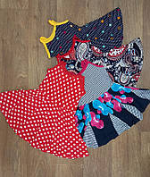 Тонкий детский сарафан на завязках, трикотажное платье для девочки р.30