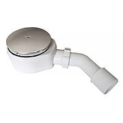 Сифон для душового піддона, PP, колбовий, під отвір Ø90 мм, накладка хром Ø120 мм, висота 62 мм, патурбок Ø40/50 мм Арт.