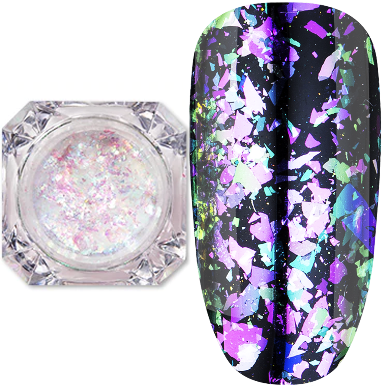 Пластівці-юки Master Professional прозорі VIP-07, фіолетово-бірюзовий хамелеон