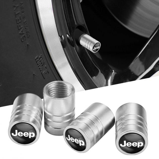 Ковпачки на ніпель для Jeep Alitek Long Silver Джип (4 шт.)