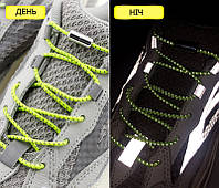Резиновые шнурки светоотражающие с металлическим зажимом