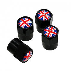 Ковпачки на ніпель із прапором Британії Alitek Short Black Flag UK (4 шт.)