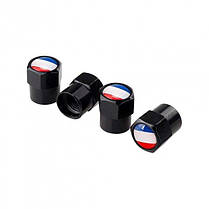 Ковпачки на ніпель з прапором Франції Alitek Short Black Flag France, 4 шт, фото 3
