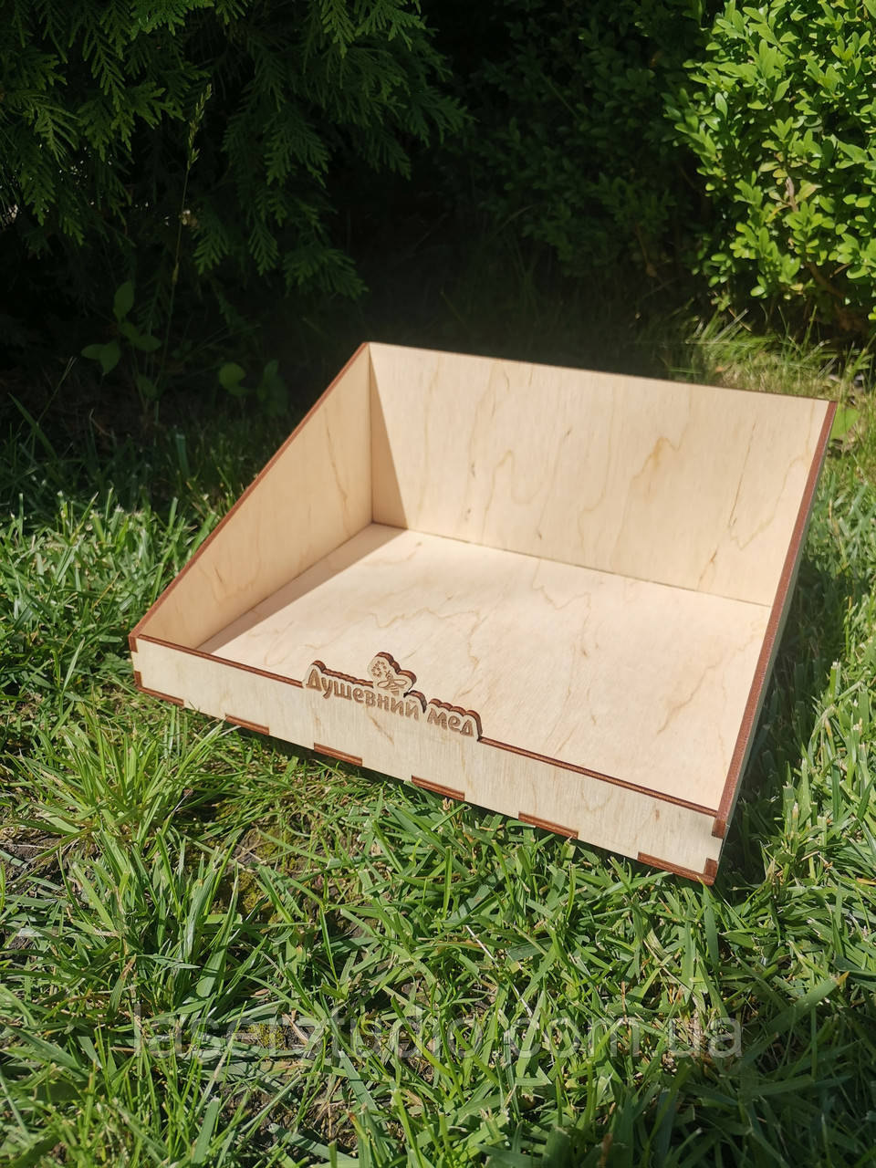 Дерев'яна підставка для горішків. Коробка для горіхів. Організатор з логотипом для горіхів