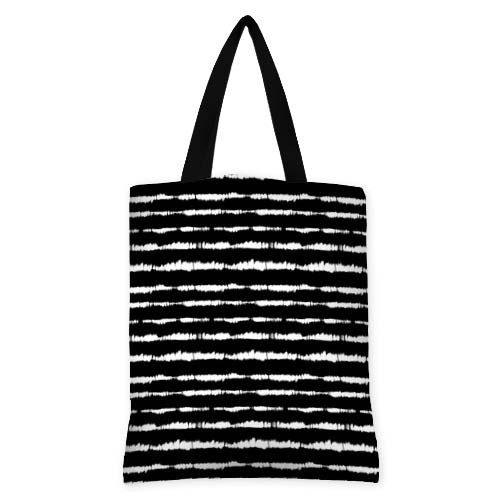 Сумка жіноча тканинна Original Белые горизонтальные шум на черном фоне 40x45 см (SV_21M004_BL), фото 1