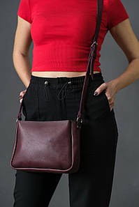 Жіноча шкіряна сумка Надія, натуральна шкіра італійський Краст, колір Бордо