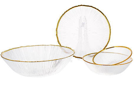 Піала скляна 13 см із золотим кантом (5015), фото 2