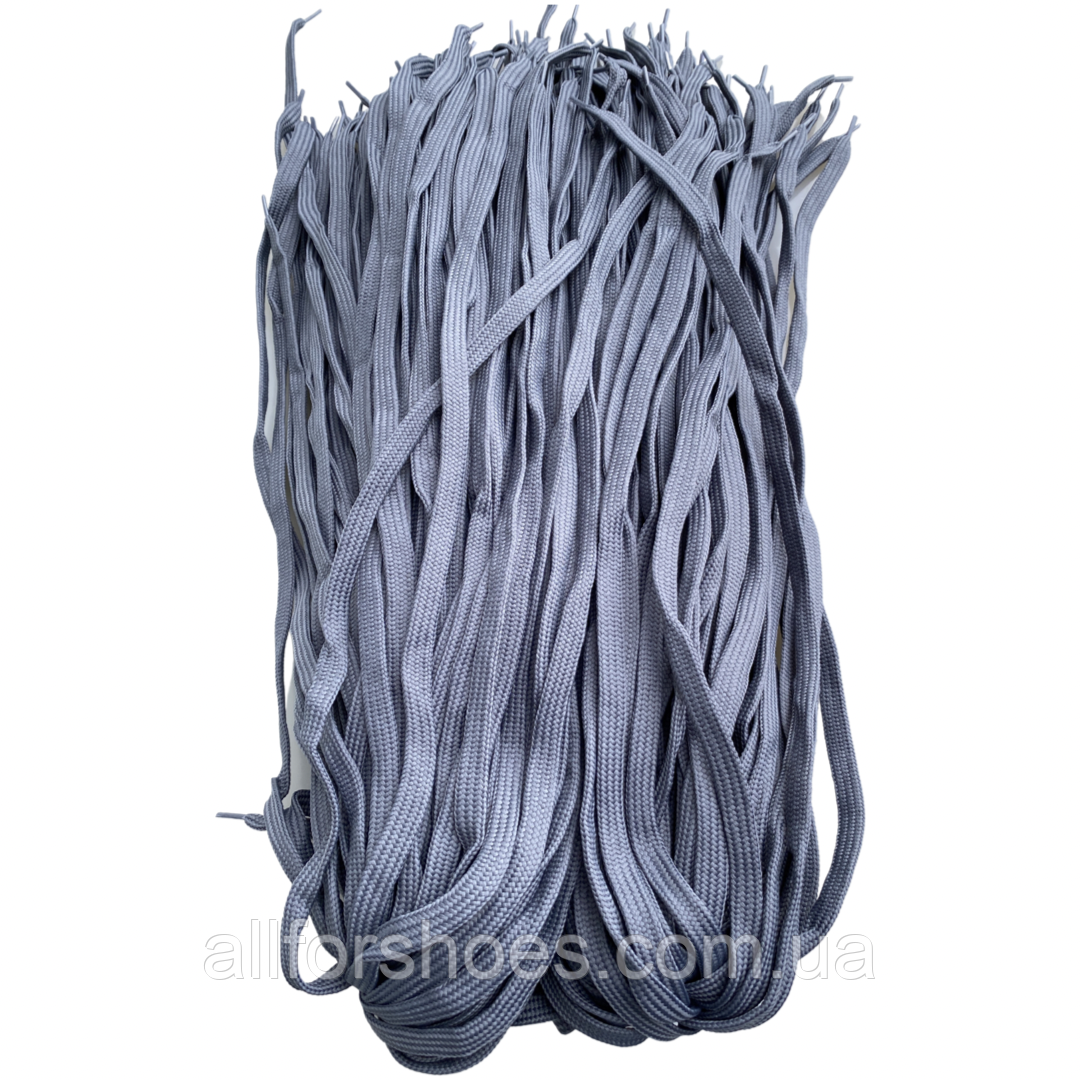Шнурівка для взуття сіра плоска