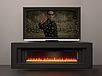 Лінійний каминокомплект Fireplace Брюссель Венге з ефектом живого полум'я зі звуком і обігрівом, фото 2