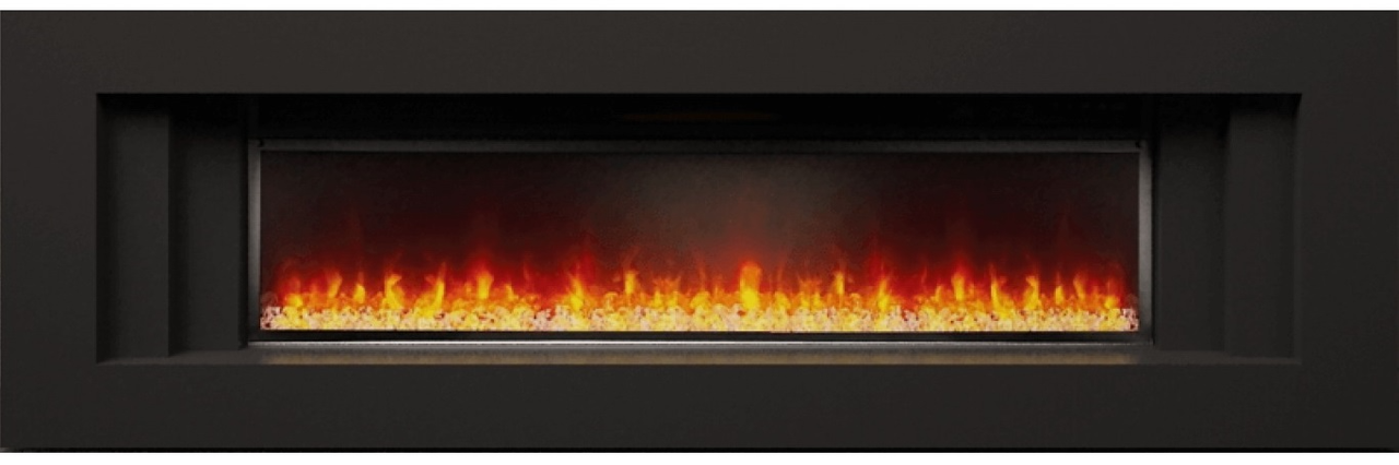 Лінійний каминокомплект Fireplace Брюссель Венге з ефектом живого полум'я зі звуком і обігрівом
