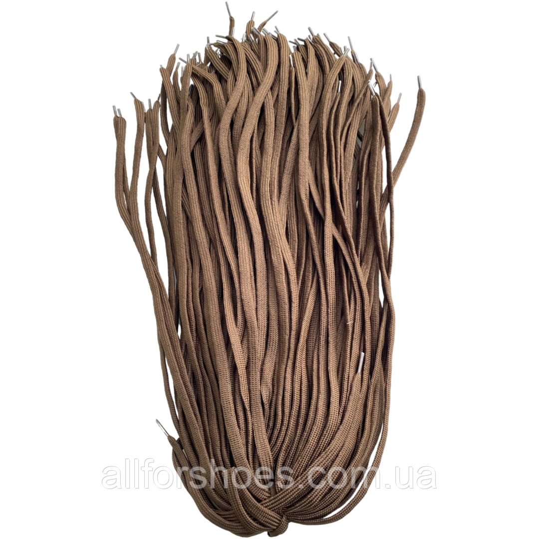 Шнурівка для взуття коричнева плоска
