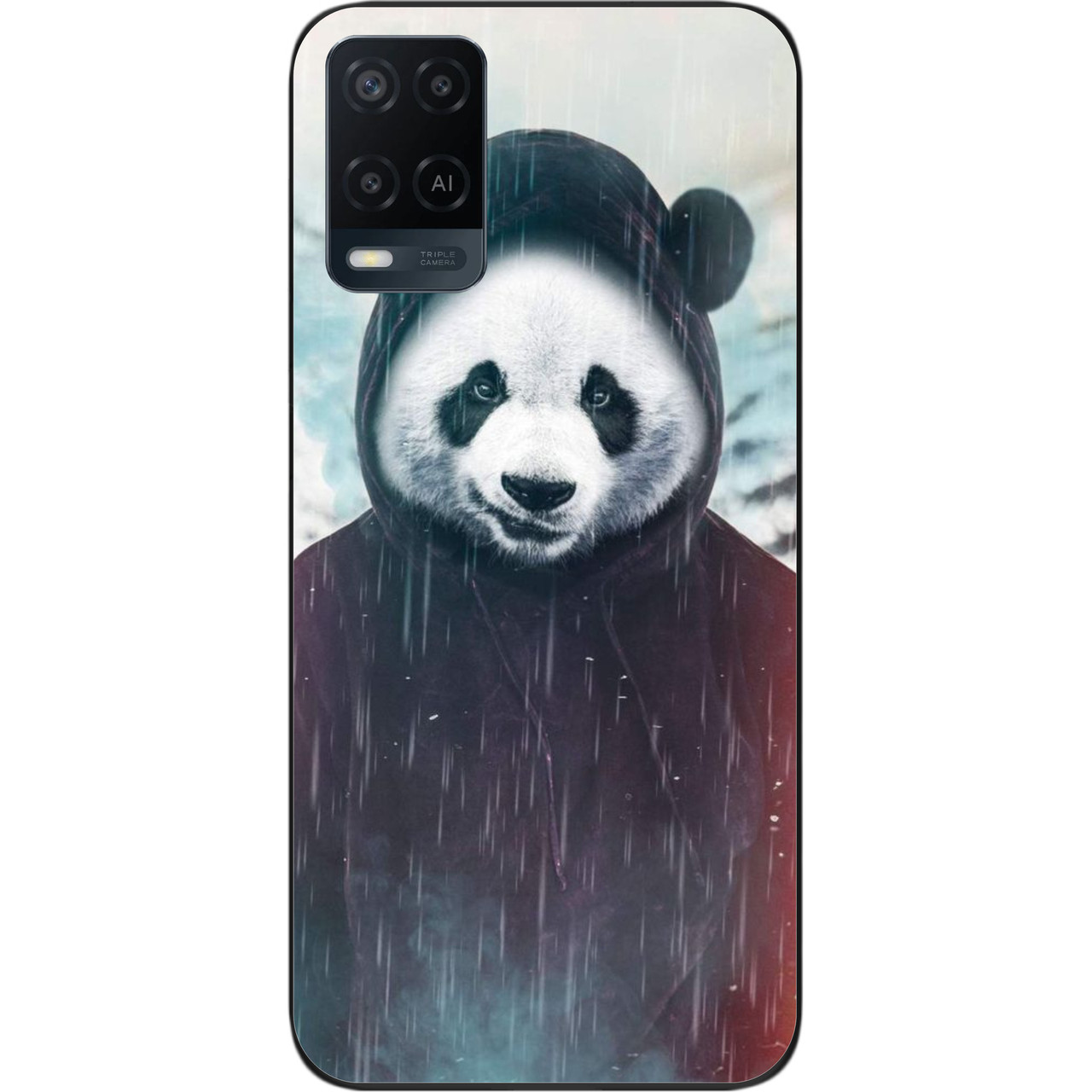 Силіконовий чохол для OPPO A54 з картинкою Панда в капюшоні, фото 1