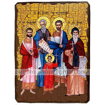 Ікона Святі мученики Назарій, Гервасій, Протасій і Келсій ,ікона на дереві 130х170 мм