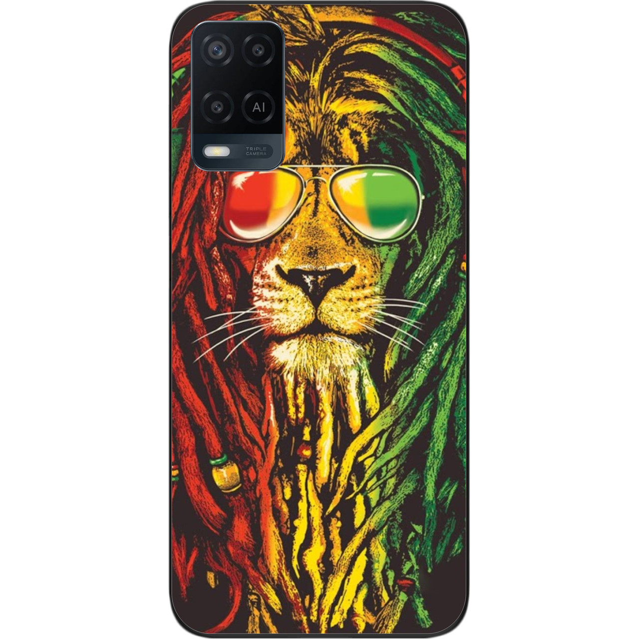 Силіконовий чохол для OPPO A54 з картинкою Лев растаман, фото 1