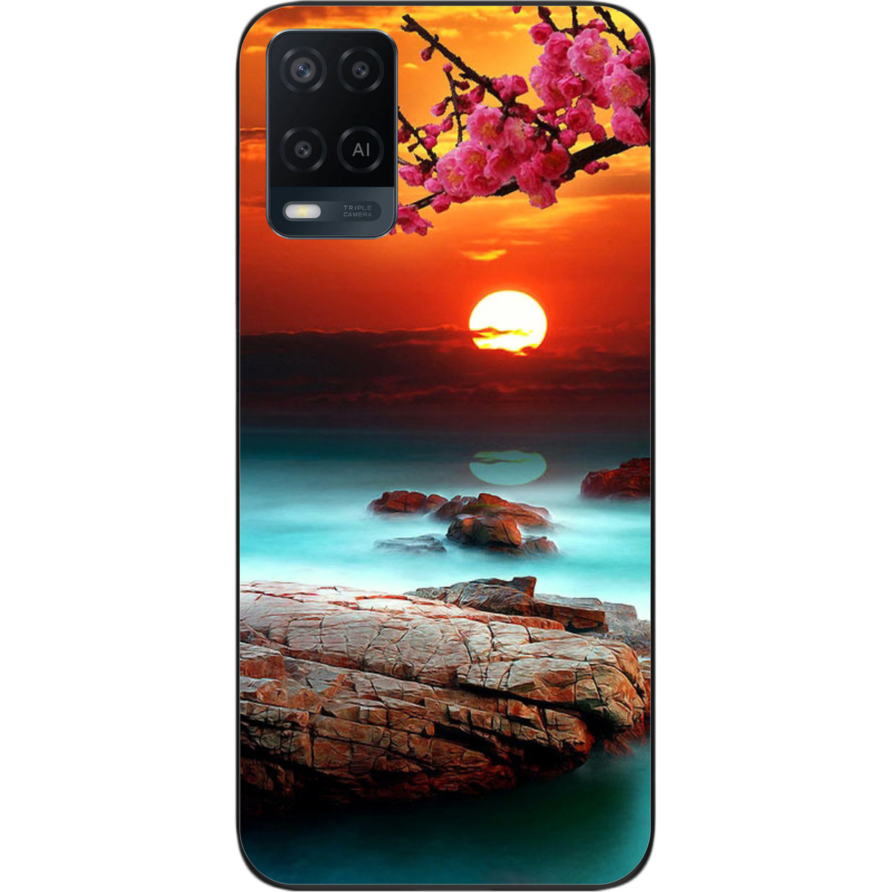 Силіконовий чохол бампер для OPPO A54 з картинкою Гарний захід сонця, фото 1