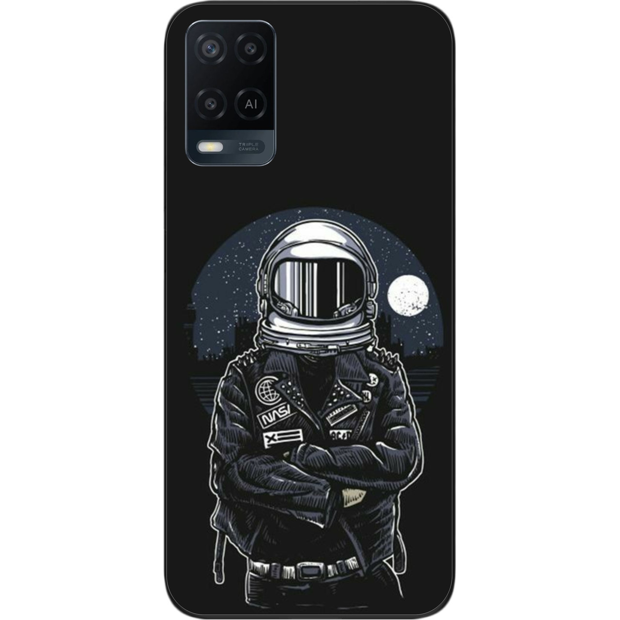 Силіконовий чохол бампер для OPPO A54 з картинкою Космонавт і місяць, фото 1