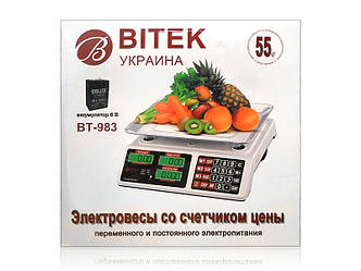 Ваги електронні торгові 55кг 6В BITEK BT-983 5шт 9420