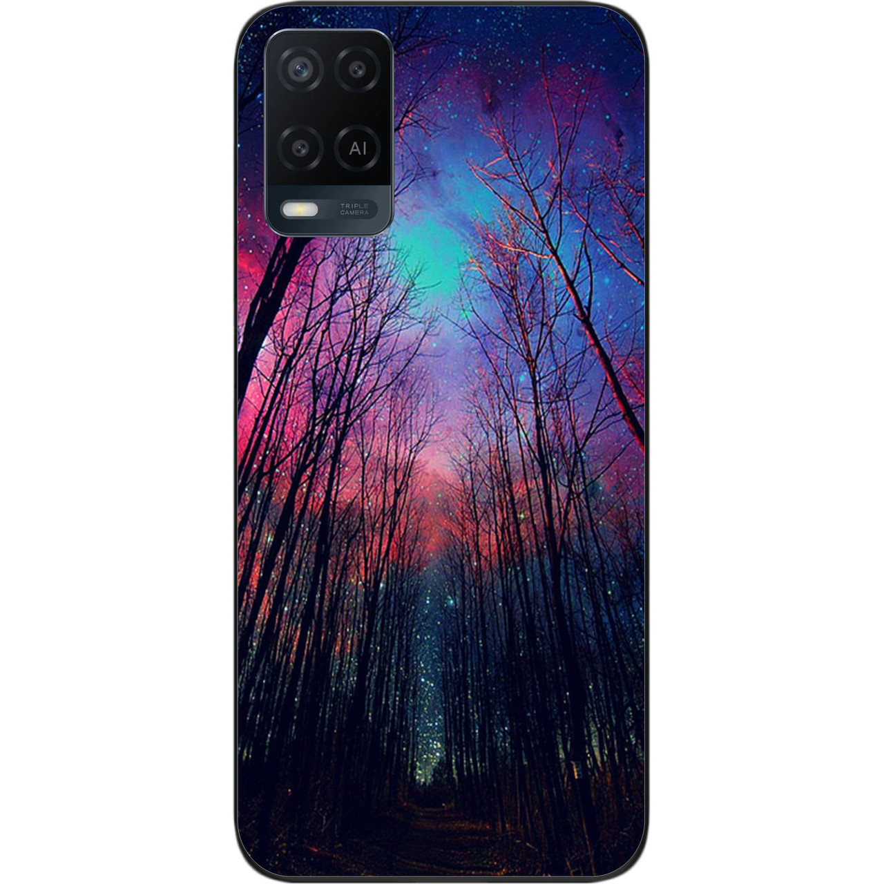 Чохол силіконовий для OPPO A54 з картинкою Ліс космічне небо, фото 1