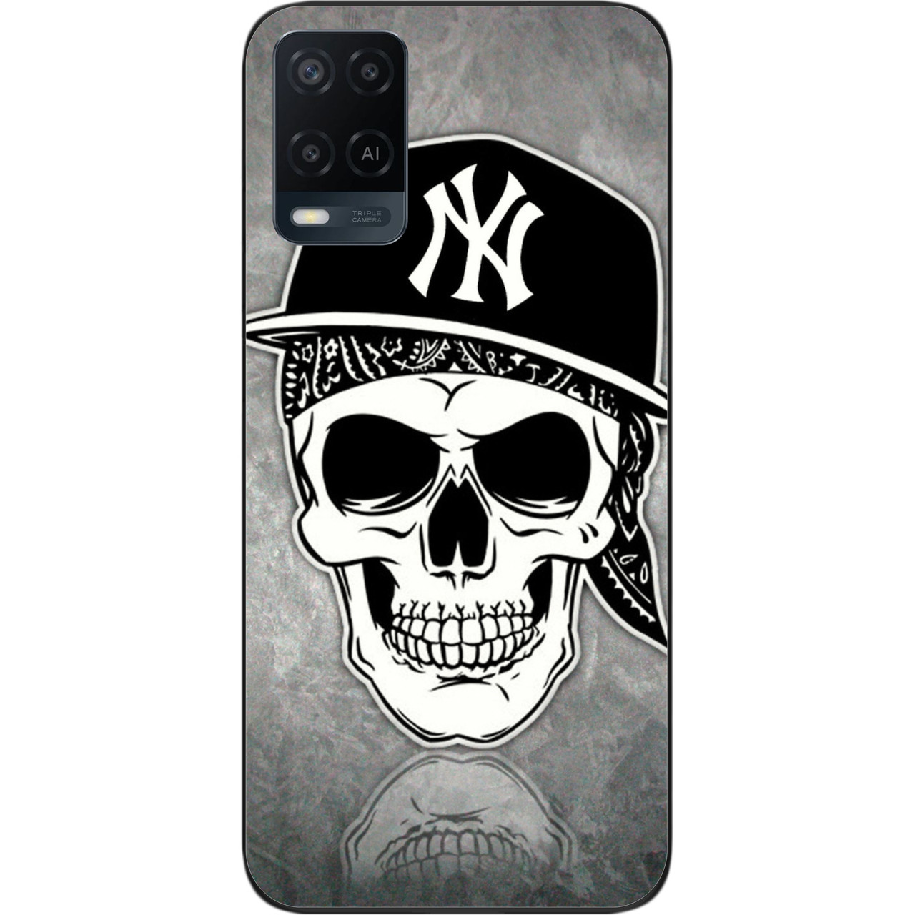 Чохол силіконовий для OPPO A54 з картинкою Череп в кепці, фото 1