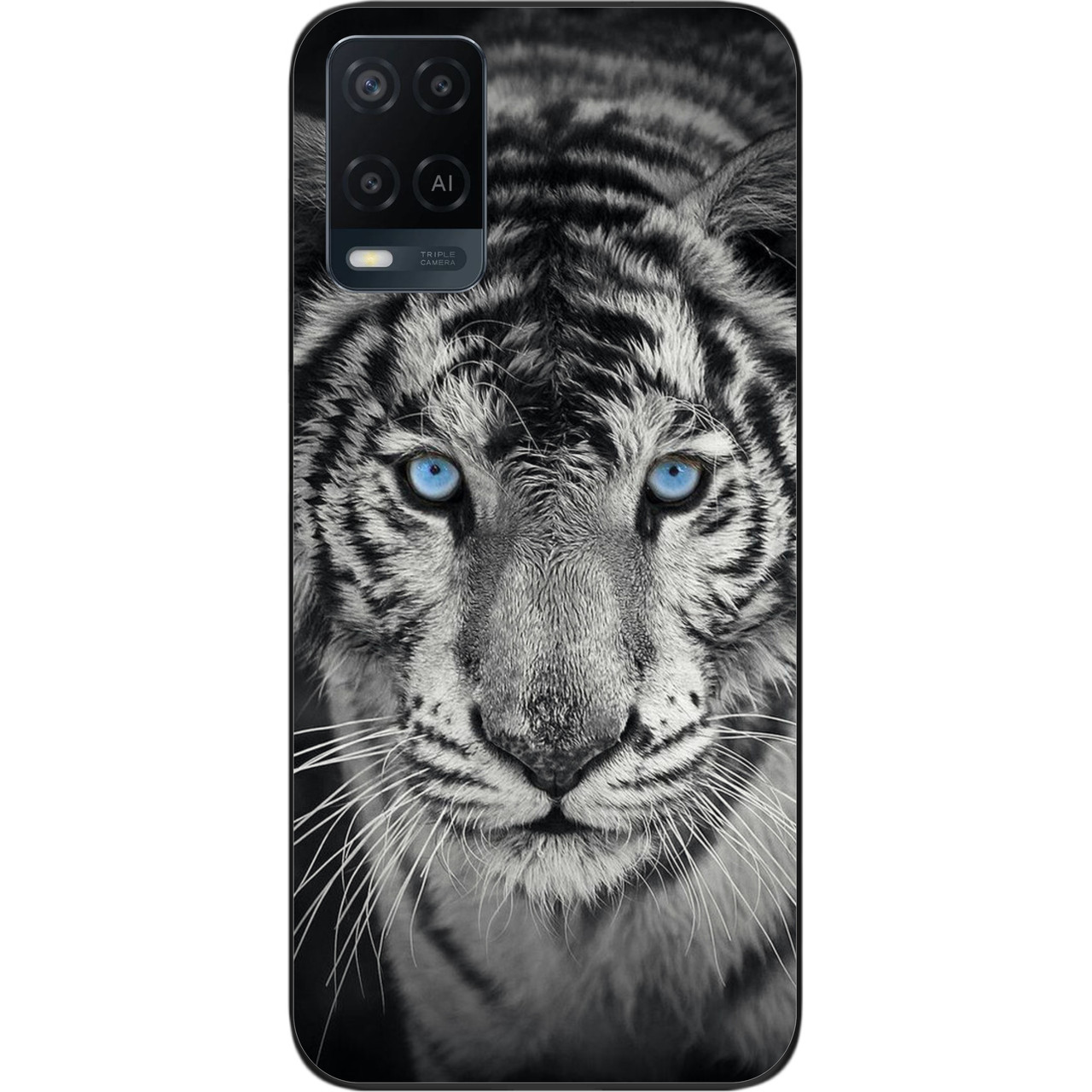Чохол силіконовий для OPPO A54 з картинкою Білий тигр, фото 1