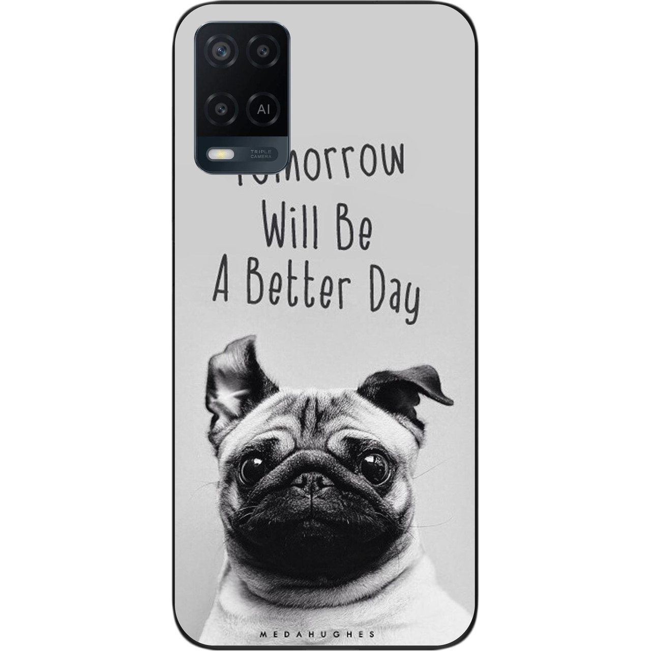 Бампер силіконовий чохол для OPPO A54 з картинкою Мопс, фото 1