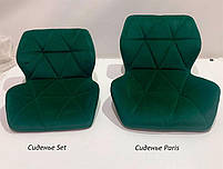 Стілець Set 4-BK BASE пурпуровий 1013 велюр на квадратній чорній опорі, фото 4