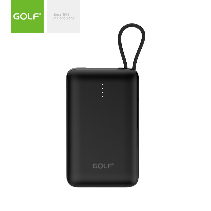 Зовнішній акумулятор Power Bank "Golf G74" з Micro + Type-C + Lightning 10000mAh, Чорний