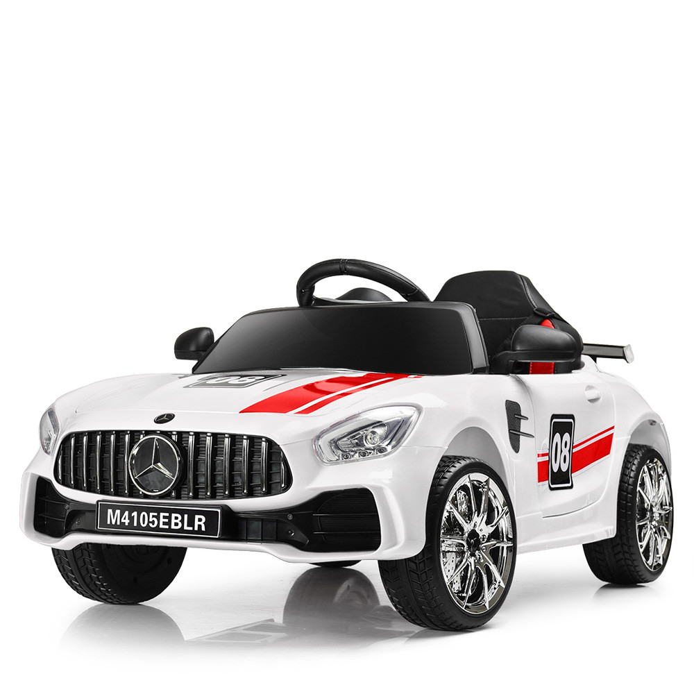Дитячий електромобіль Mercedes (2 мотори по 20W, 2 акумулятори, MP3, USB) Bambi M 4105 EBLR-1 Білий