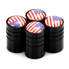 Ковпачки на ніпель із прапором США Alitek Long Black Flag USA, 4 шт.