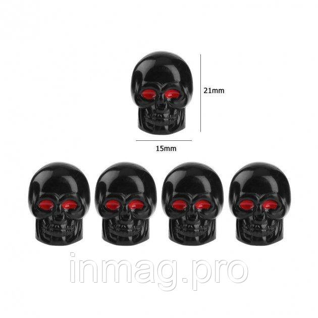 Колпачки на ниппель Alitek Black Skull (Череп), 4 шт - фото 6 - id-p1438160544