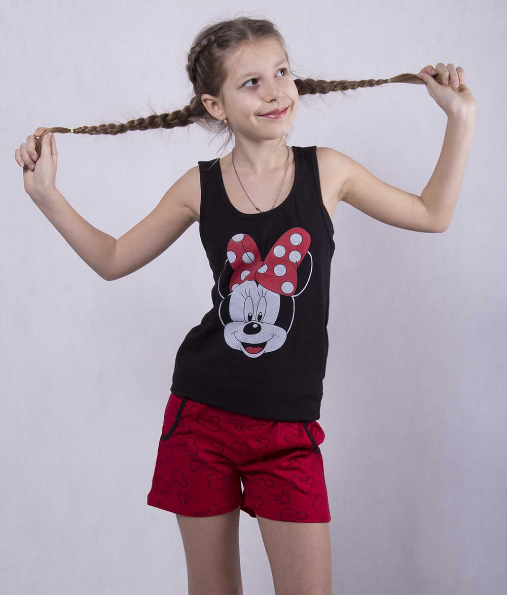 Подростковая пижама для девочки майка с шортами "Minnie" - фото 1 - id-p1438162519