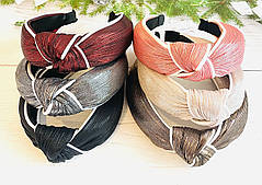 Обруч чалма текстиль глянець 6 кольорів
