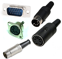 01-05-000. Роз'єми "Точка-тире", DIN, COM, LPT