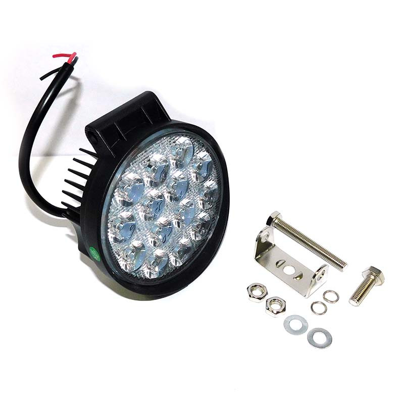 Фара LED кругла 42W, 14 ламп, 116*137,5 мм, вузький промінь 12/24В (пр-во Юбана) 453701049