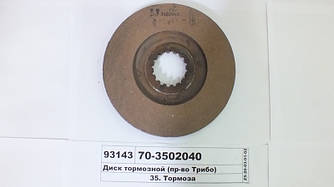 Диск гальмівний (малий) МТЗ, ЮМЗ (вир-во Трібо) 70-3502040