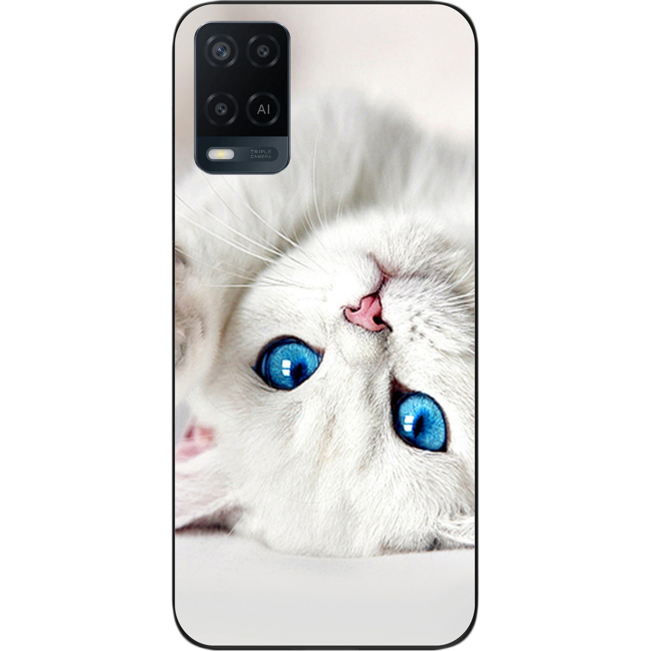 Оригінальний чохол для OPPO A54 з картинкою Білий котик, фото 1