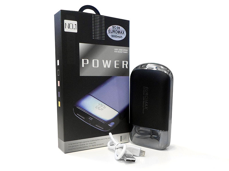 Внешний аккумулятор (power bank) EUROMAX 18000мАч (3600мАч) 100шт SC-06 - фото 1 - id-p648038936