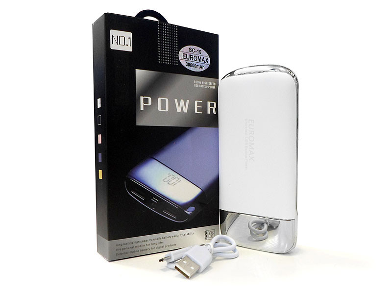 Внешний аккумулятор (power bank) EUROMAX 30500мАч (6000мАч) 100шт SC-19 - фото 1 - id-p648038943