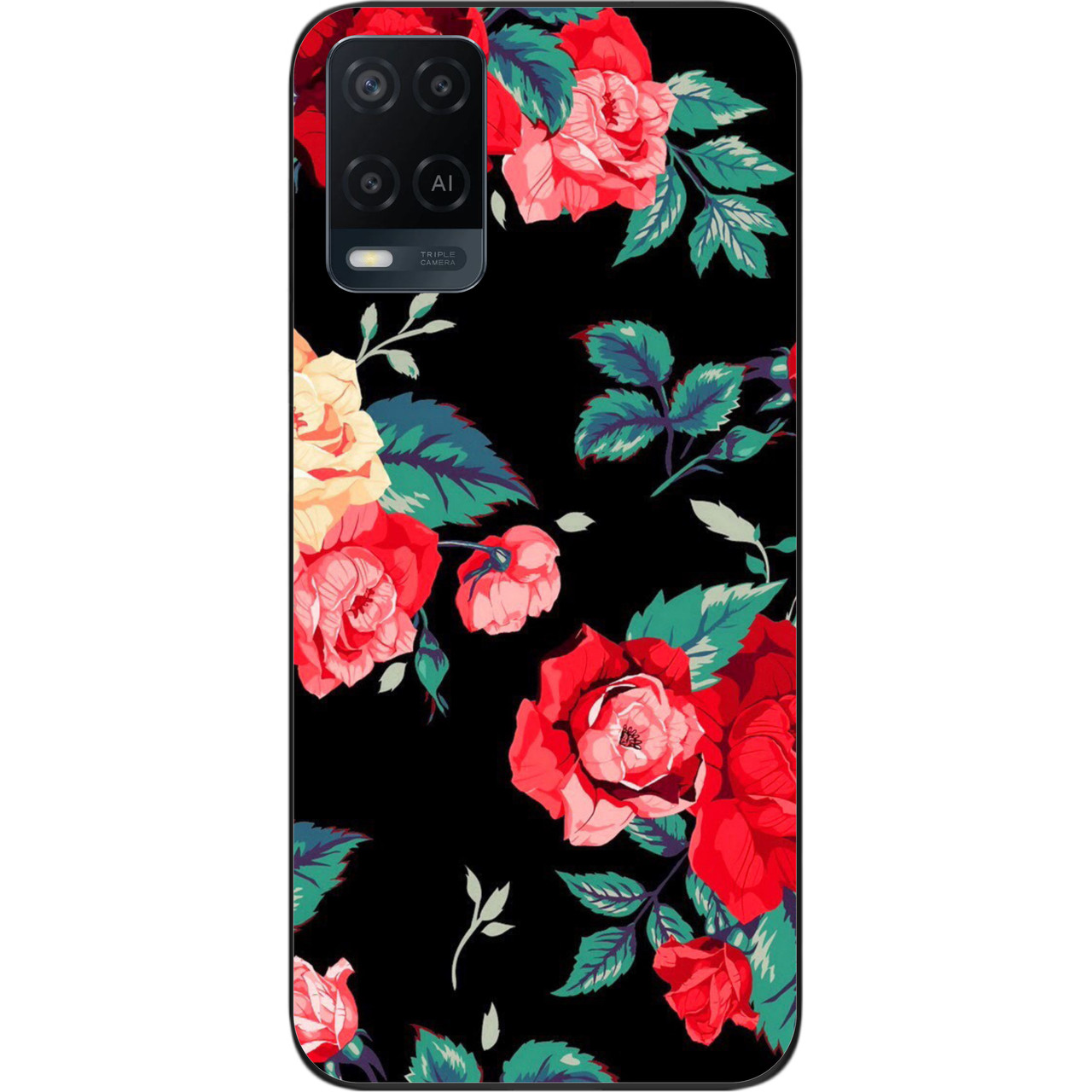 Силіконовий чохол для OPPO A54 з картинкою Червоні троянди, фото 1