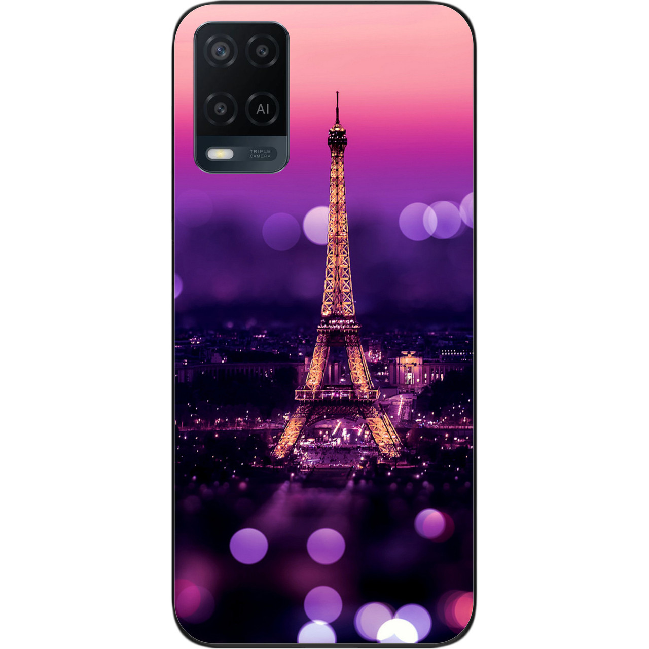 Силіконовий чохол для OPPO A54 з картинкою Париж вночі, фото 1