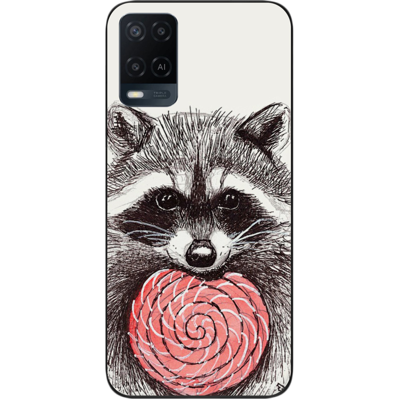 Силіконовий чохол для OPPO A54 з картинкою Єнот, фото 1