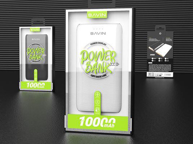 Зовнішній акумулятор (power bank) BAVIN 10000мАг 30шт PC097