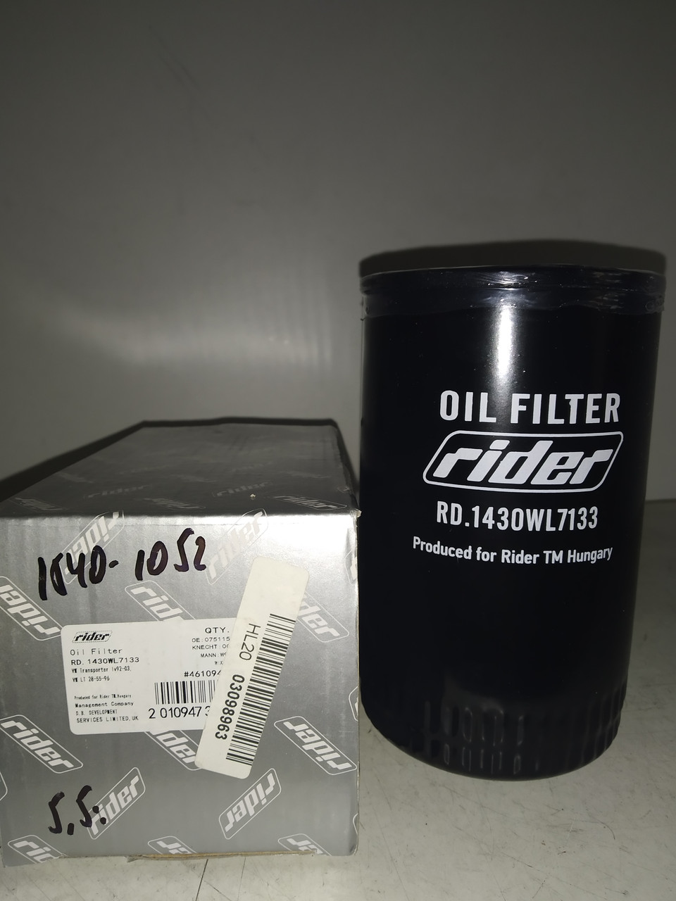 RIDER Фільтр оливний VW TRANSPORTER IV 92-03, VW LT 28-55 -96, фото 1