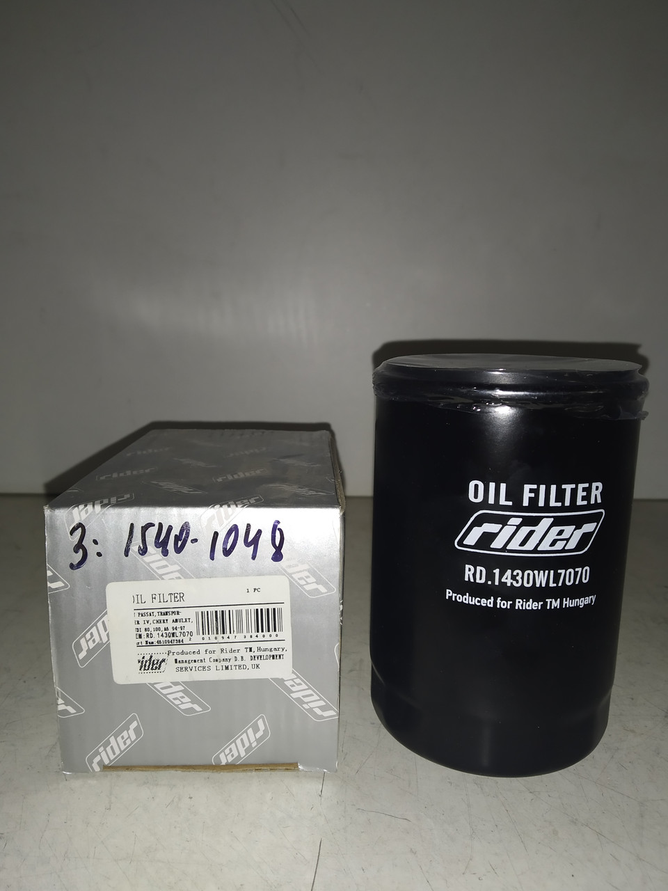 RIDER Фільтр оливний VW PASSAT, TRANSPORTER IV, AUDI 80, 100, A6 94-97, фото 1