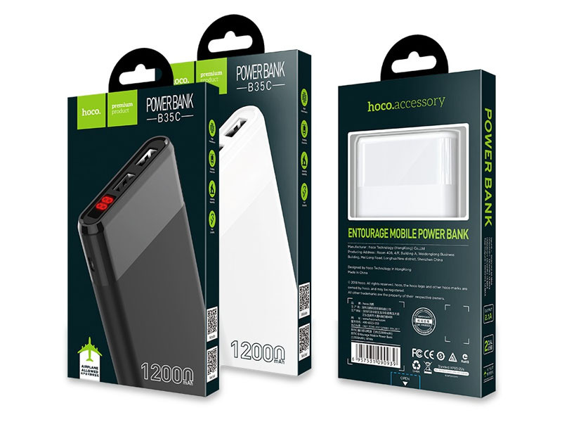Зовнішній акумулятор (power bank) Hoco 12000мАч 53шт B35C
