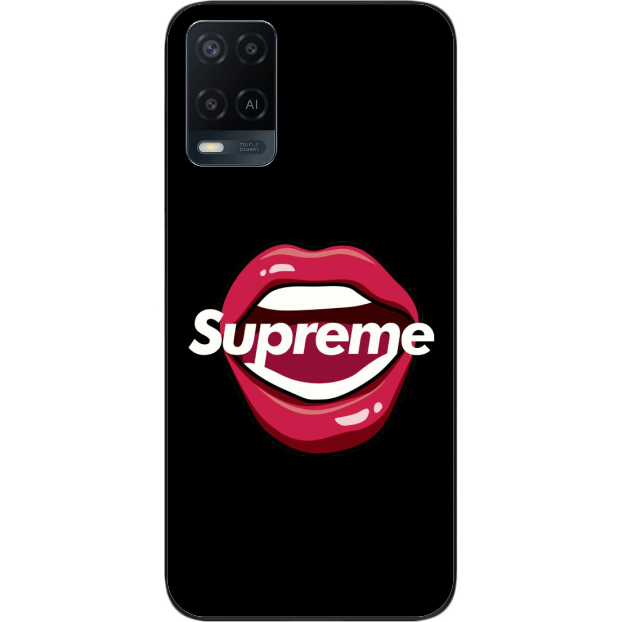 Силіконовий чохол для OPPO A54 з картинкою Губи Supreme, фото 1