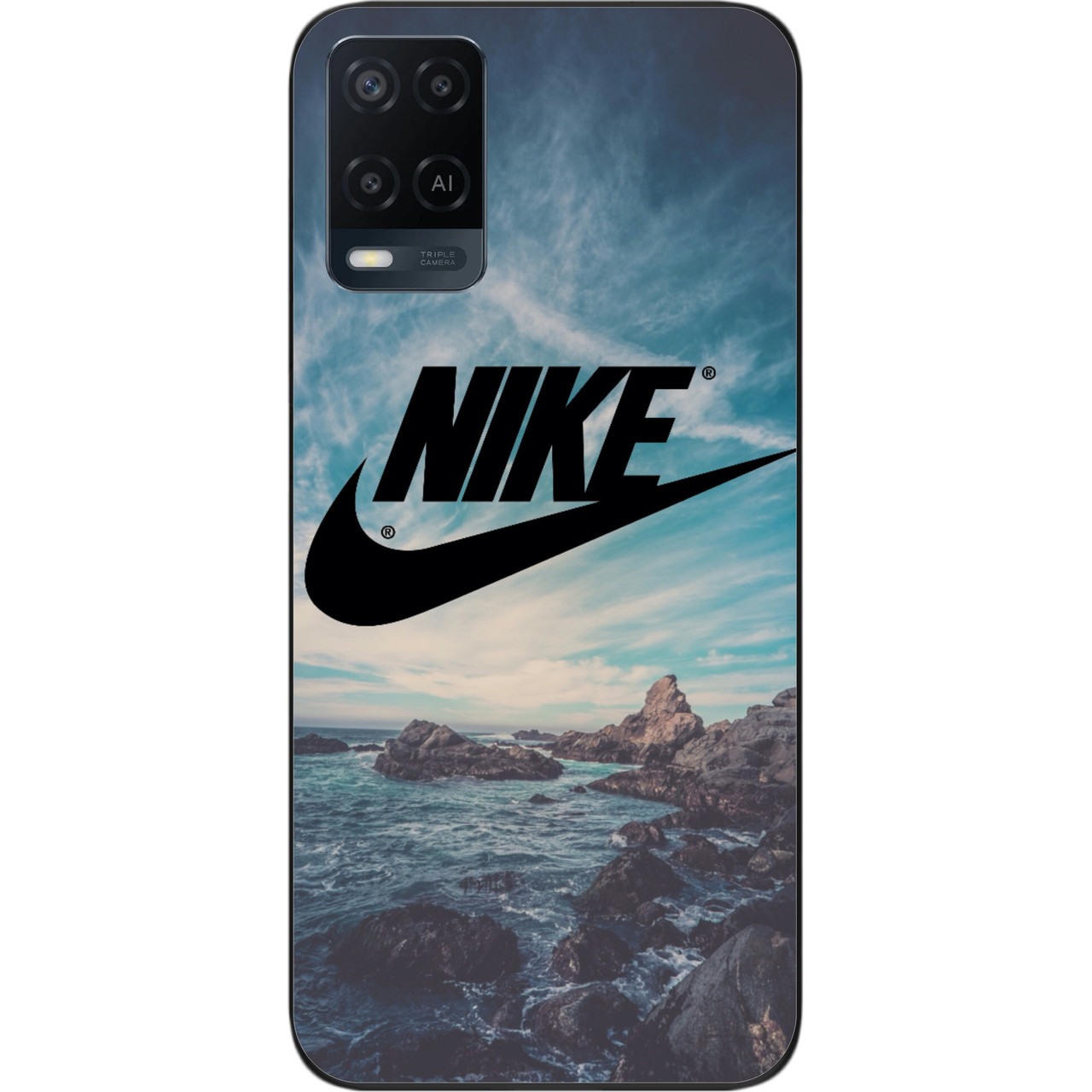 Силиконовый чехол для OPPO A54 с картинкой Логотип Nike