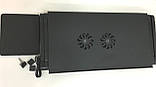 Розкладний столик-трансформер для ноутбука з 2 вентиляторами Omeidi T6 Black, фото 6