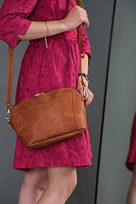 Жіноча сумка Майя з натуральної шкіри колір Коньяк